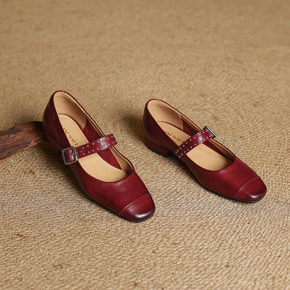 Women's Genuine Leather Mary Jane Pumps - detail view | Hensley London