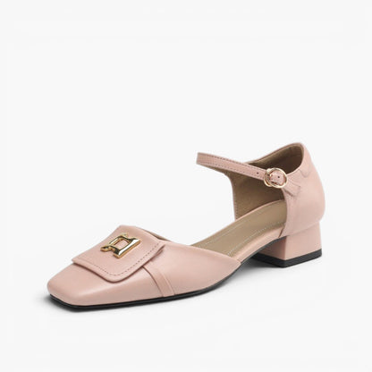Women's Elvane Leather Buckle Mary-Janes – product view | Hensley London