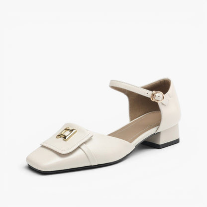 Women's Elvane Leather Buckle Mary-Janes – product view | Hensley London