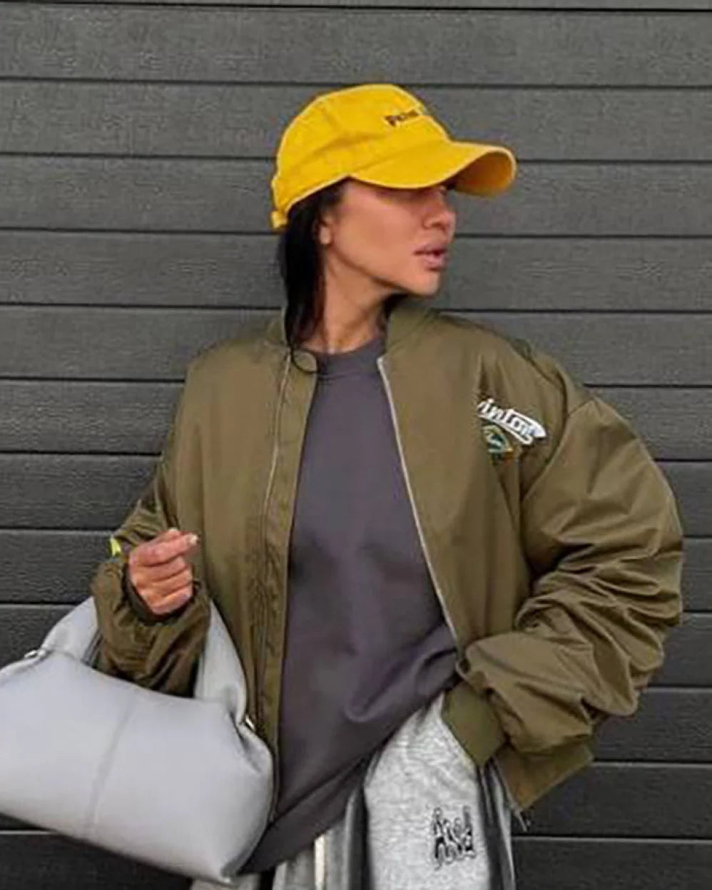 Nora Women's Bomber Jacket | Cotton-Polyester Blend, Trendy Loose Fit 2