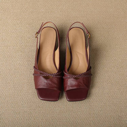 Women's Genuine Leather Slingback Sandals - detail view | Hensley London