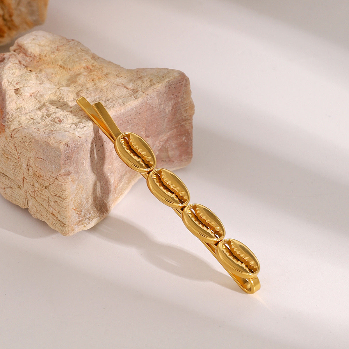 Espresso Gold French Hair Pin with Coffee Bean Design – Hypoallergenic Stainless Steel 6