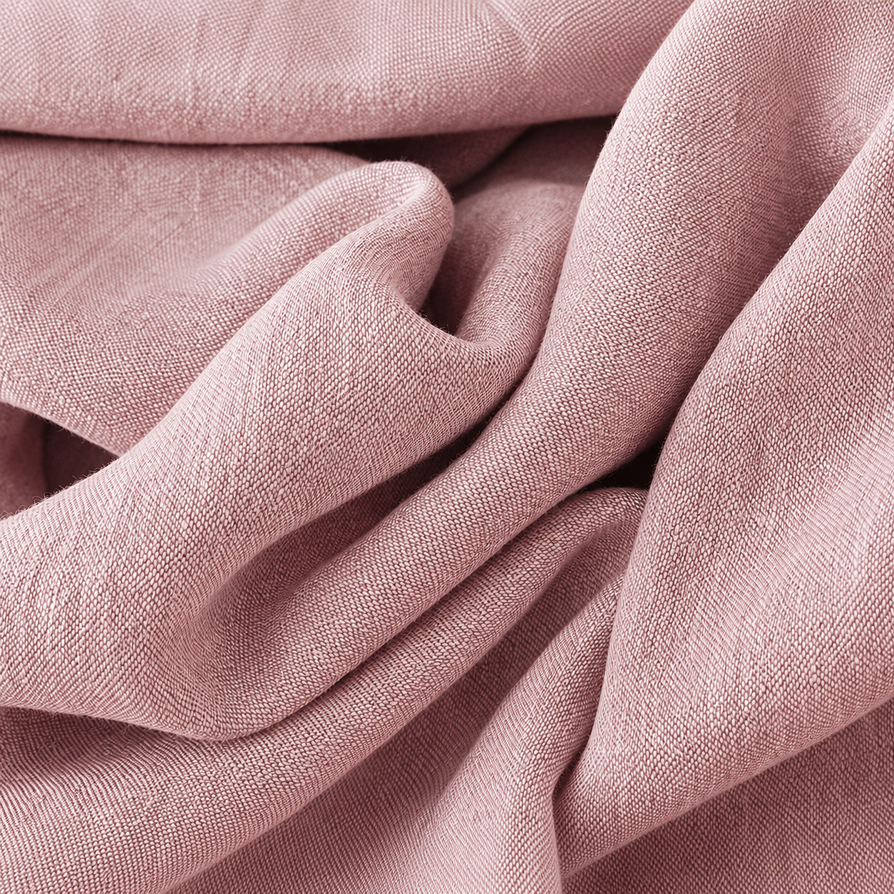 Women's Cotton Linen Long-Sleeve Gathered Waist Midi Dress – close-up view | Hensley London