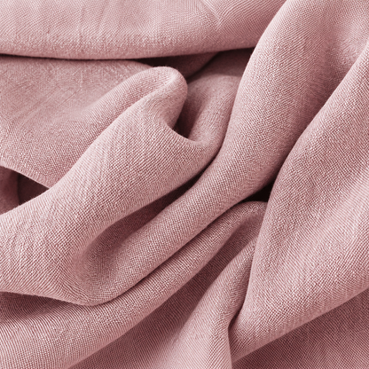 Women's Cotton Linen Long-Sleeve Gathered Waist Midi Dress – close-up view | Hensley London