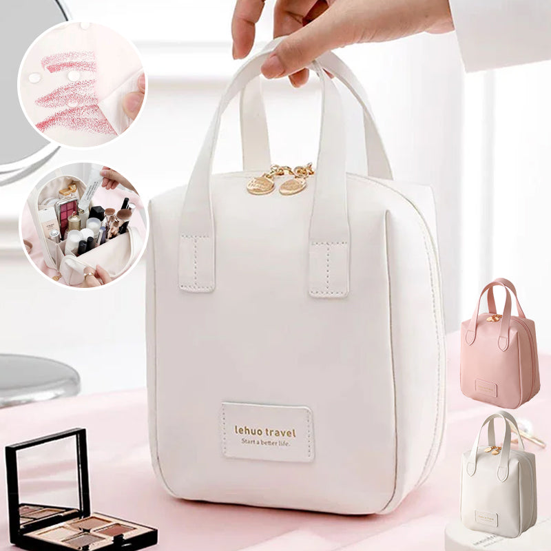 Women's Makeup Bag Black Medium Waterproof Cosmetic Travel Case-5