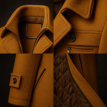 Men's Wool Overcoat – product view | Hensley London