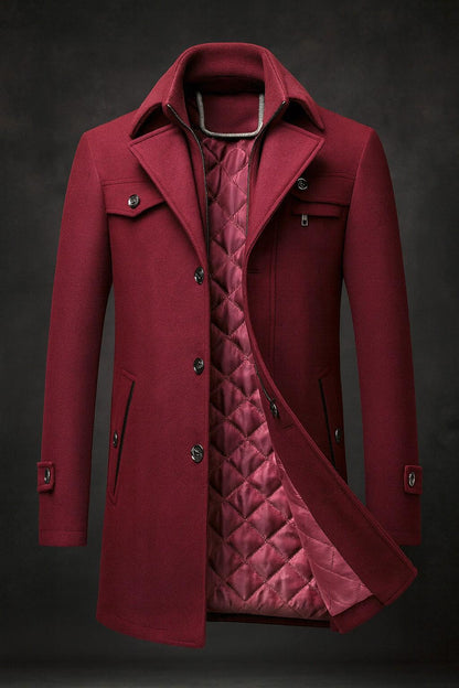 Men's Wool Overcoat – product view | Hensley London