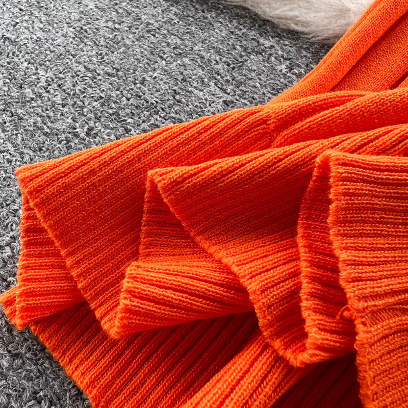 Figure-Flattering Long Sleeve Knitted Turtleneck Bodycon Sweater Dress with Belt 7