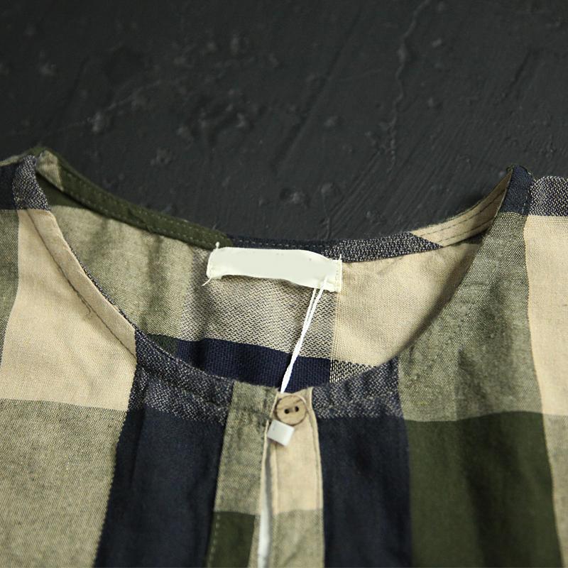 Breezy Summer Dress | Loose Linen, Plaid Design