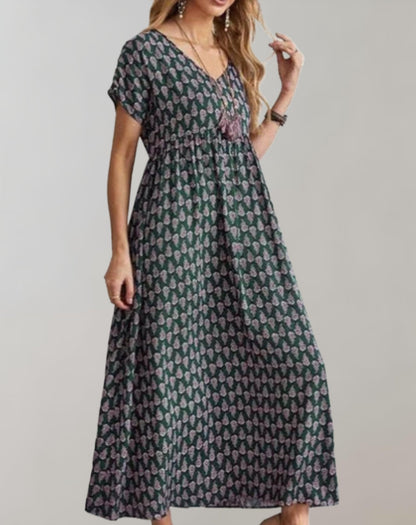 Women's Maxi Dress Blue Polyester Blend-5
