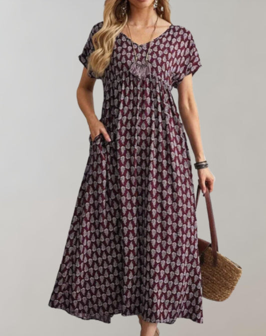 Women's Maxi Dress Blue Polyester Blend-2