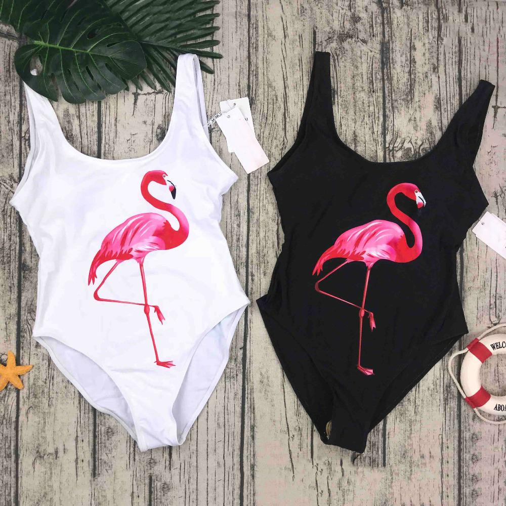 Fiona Women's One Piece Swimsuit | Deep Back Design, Padded Chest, Flamingo Print - Image 2