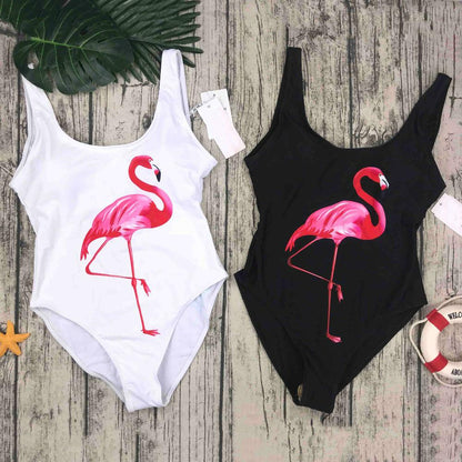 Fiona Women's One Piece Swimsuit | Deep Back Design, Padded Chest, Flamingo Print - Image 2