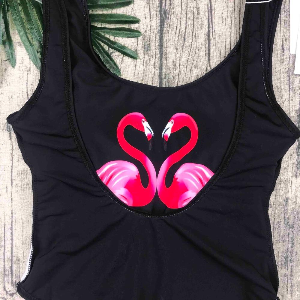 Fiona Women's One Piece Swimsuit | Deep Back Design, Padded Chest, Flamingo Print - Image 9