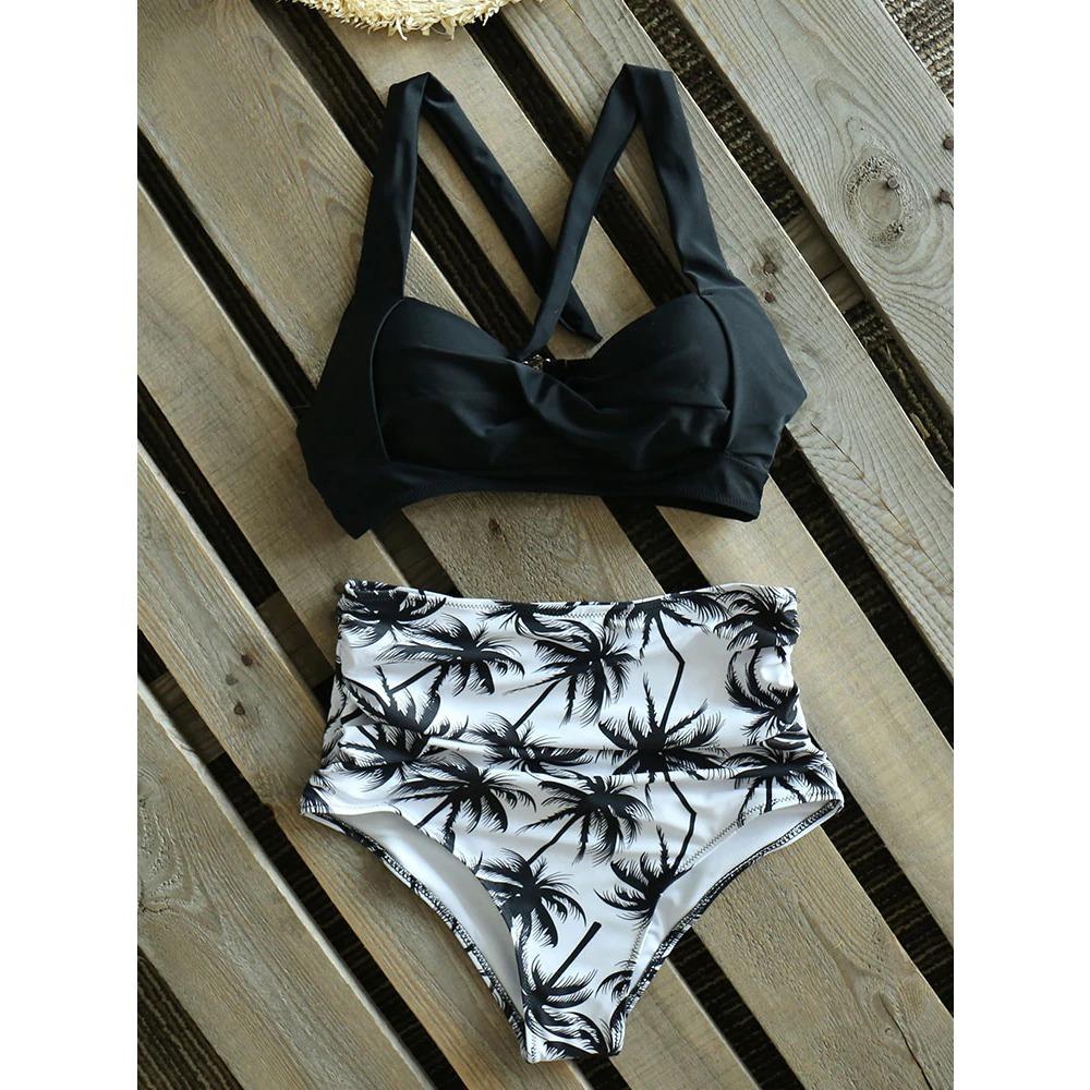 Fiona Women's High Waist Bikini Swimsuit | Tropical Print, Comfortable Fit - Image 13
