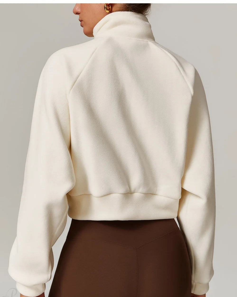 Fleece Athletic Women's Yoga Jacket | Stand Collar, Long Sleeve 4