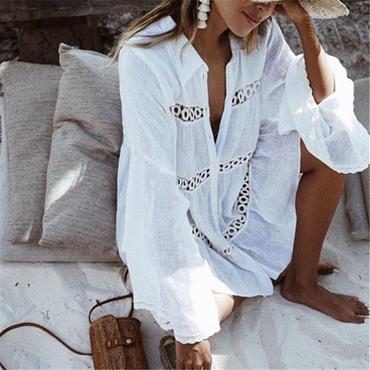 Fiona Women's Beach Cover Up | Lightweight Cotton Blend, Trendy Swim Cover Up