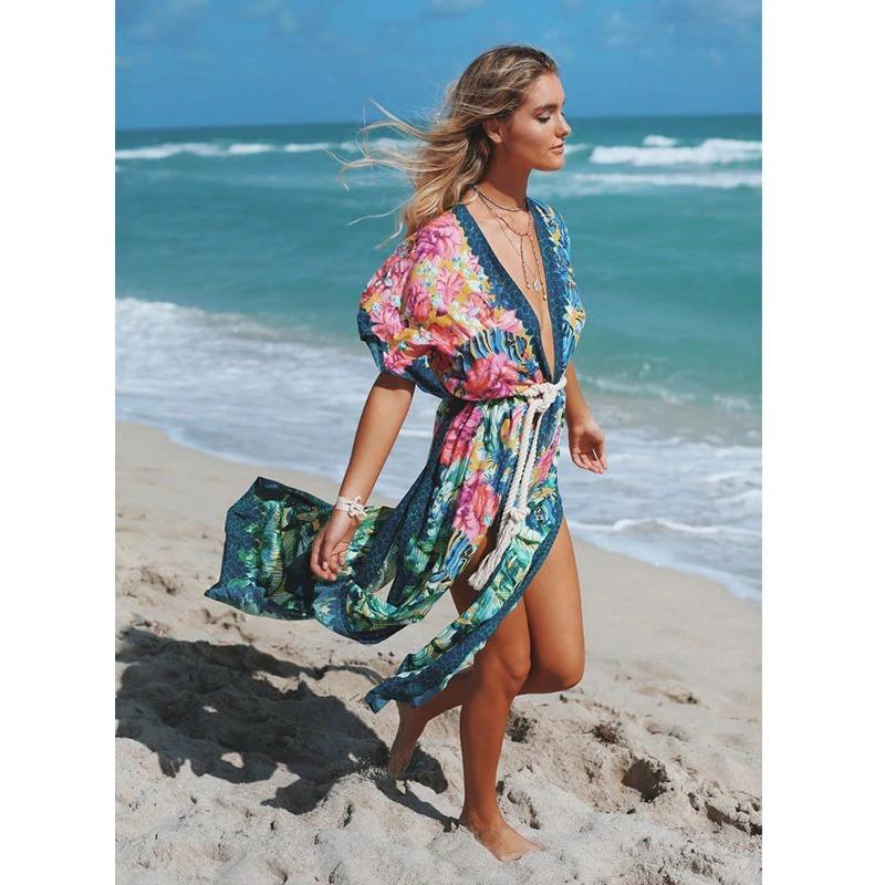 Fiona Women's Beach Cover Up | Lightweight Cotton Blend, Trendy Swim Cover Up - Image 12