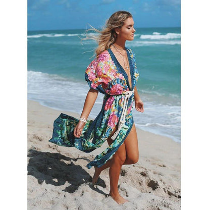 Fiona Women's Beach Cover Up | Lightweight Cotton Blend, Trendy Swim Cover Up - Image 12