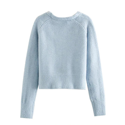 Floral Embroidered Knit Cardigan Sweater 1