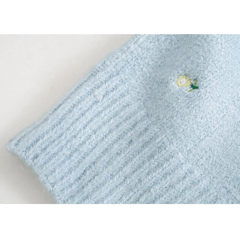 Floral Embroidered Knit Cardigan Sweater 3