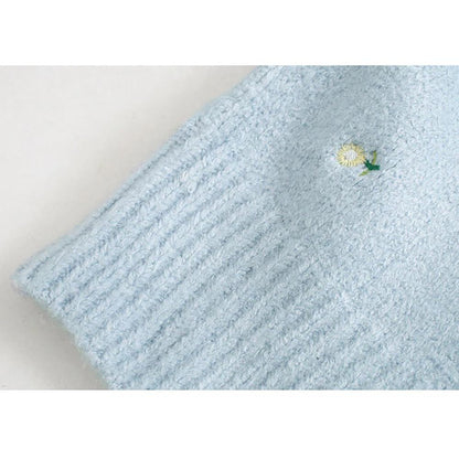 Floral Embroidered Knit Cardigan Sweater 3