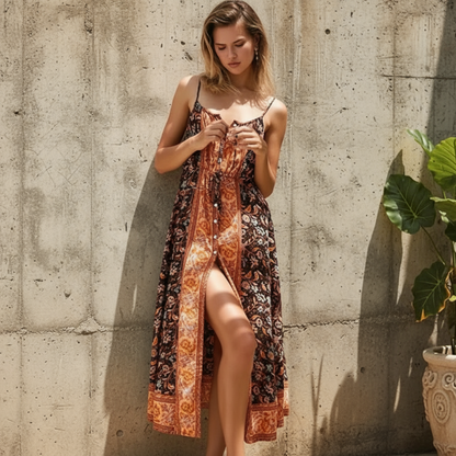 Blossom Floral Midi Dress | Sleeveless, Boho Summer Dress - Image 2