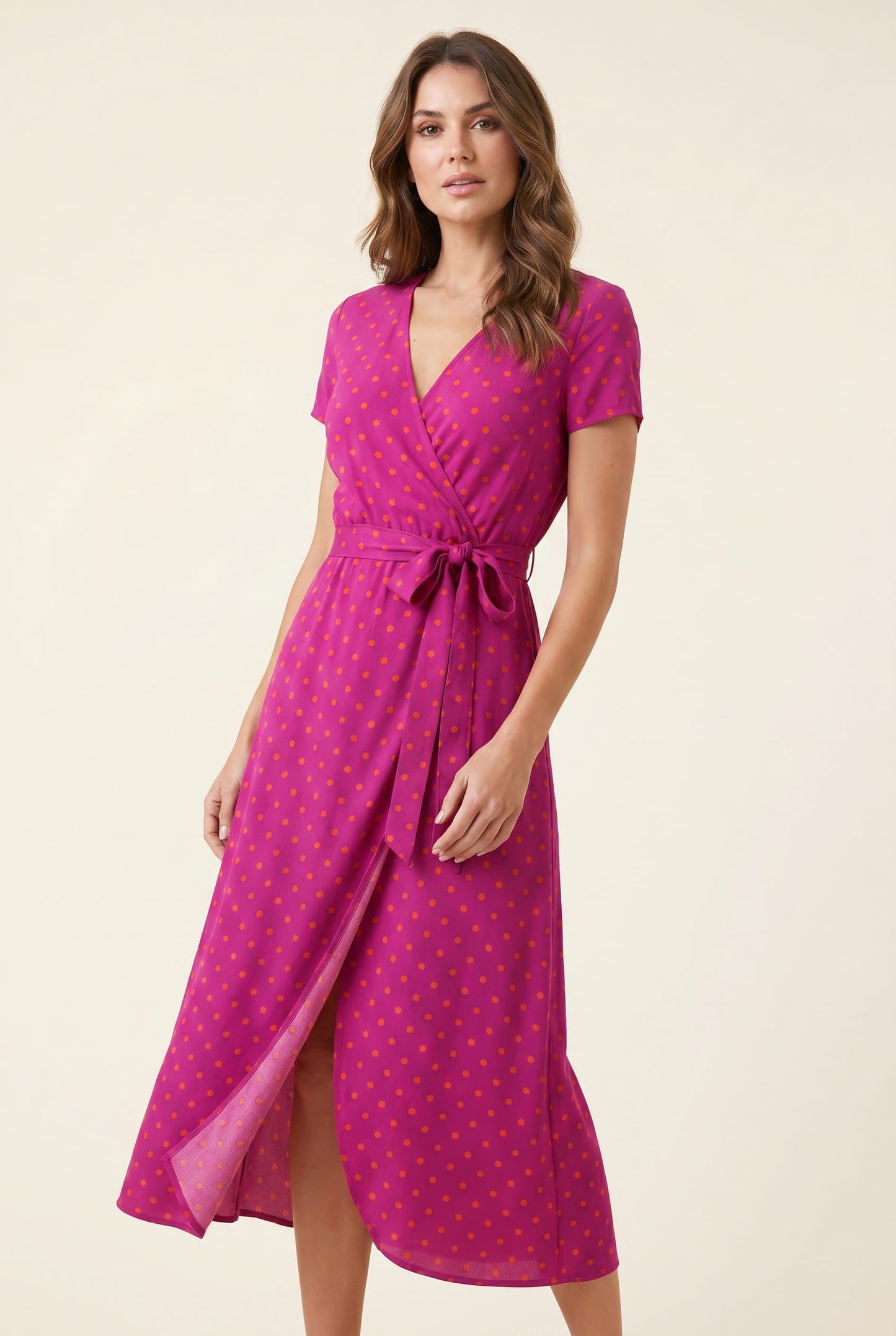 Women's Floral Wrap Dress Multicolor Lightweight Summer - 2
