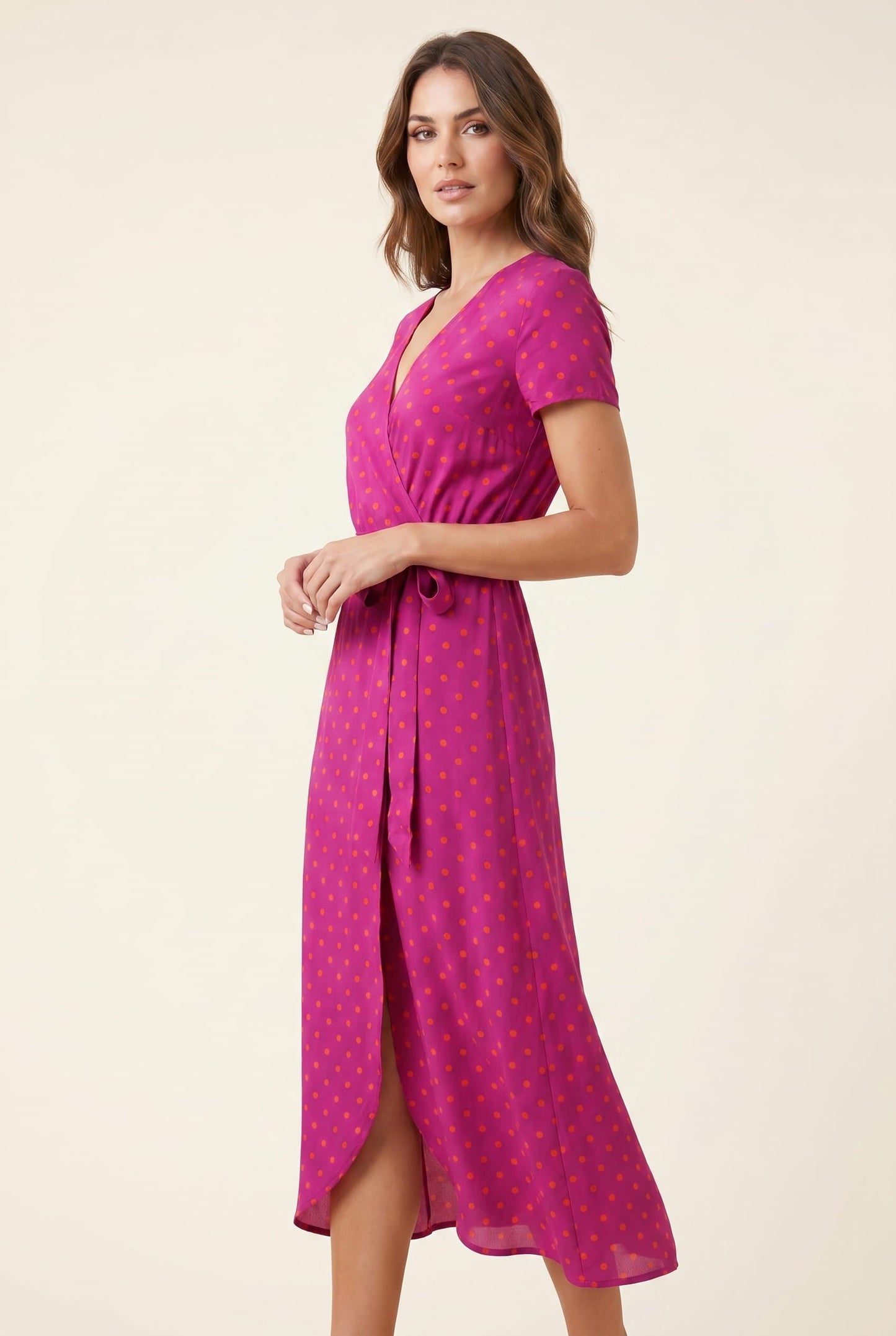 Women's Floral Wrap Dress Multicolor Lightweight Summer - 3