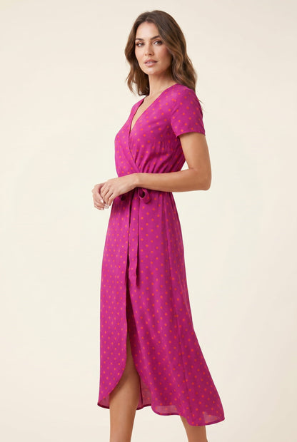 Women's Floral Wrap Dress Multicolor Lightweight Summer - 3