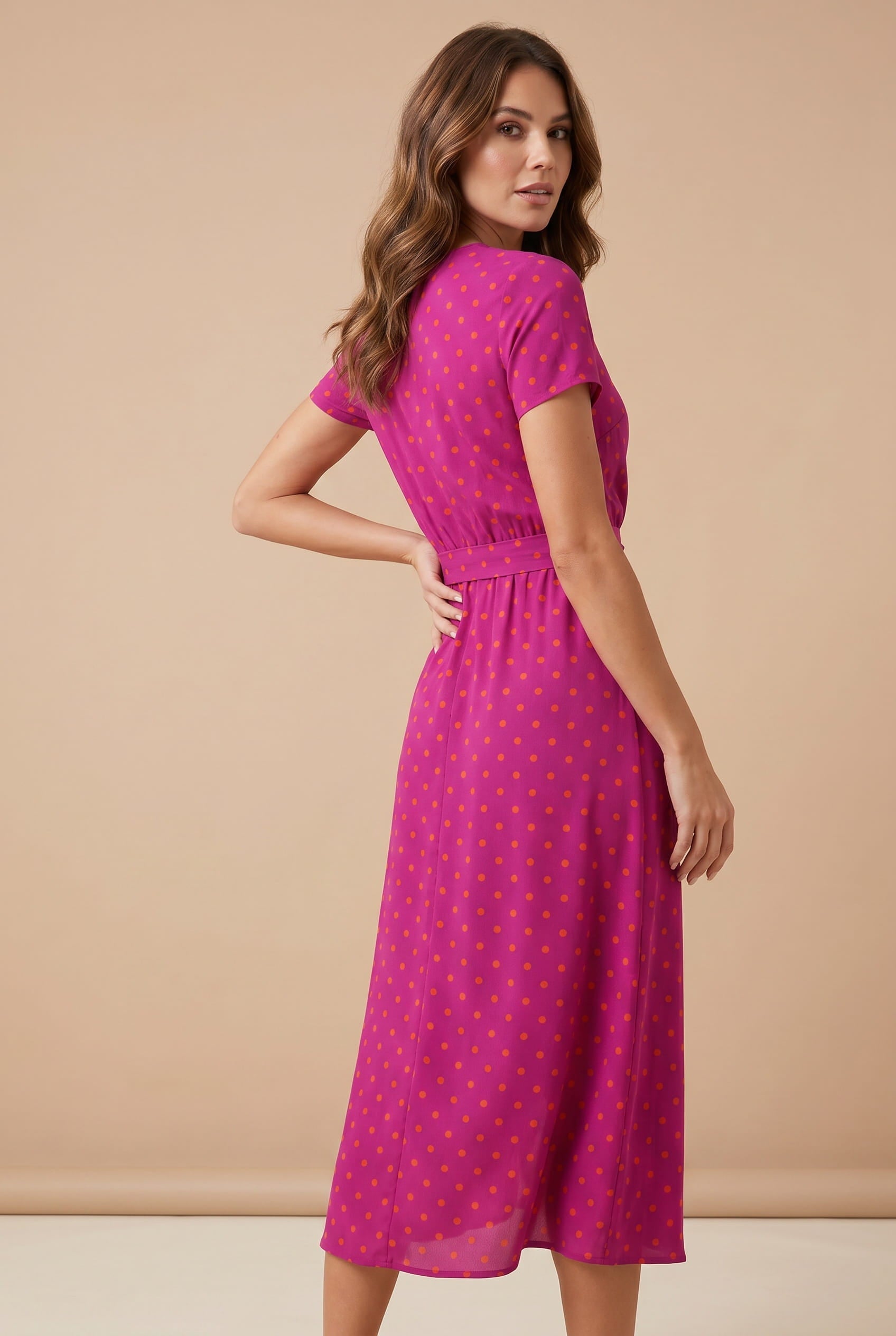 Women's Floral Wrap Dress Multicolor Lightweight Summer - 4