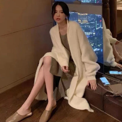 Fluffy Long Sleeve Winter Cardigan Sweater for Women 1