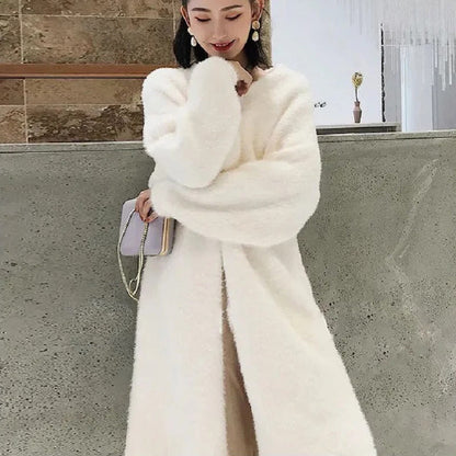 Fluffy Long Sleeve Winter Cardigan Sweater for Women 2