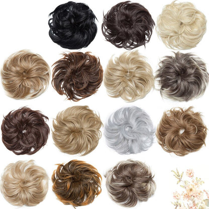 Fluffy Messy Hair Bun Extensions – Soft High-Temperature Fiber Scrunchy for Volume and Fullness – 6-7 Inches Long 6