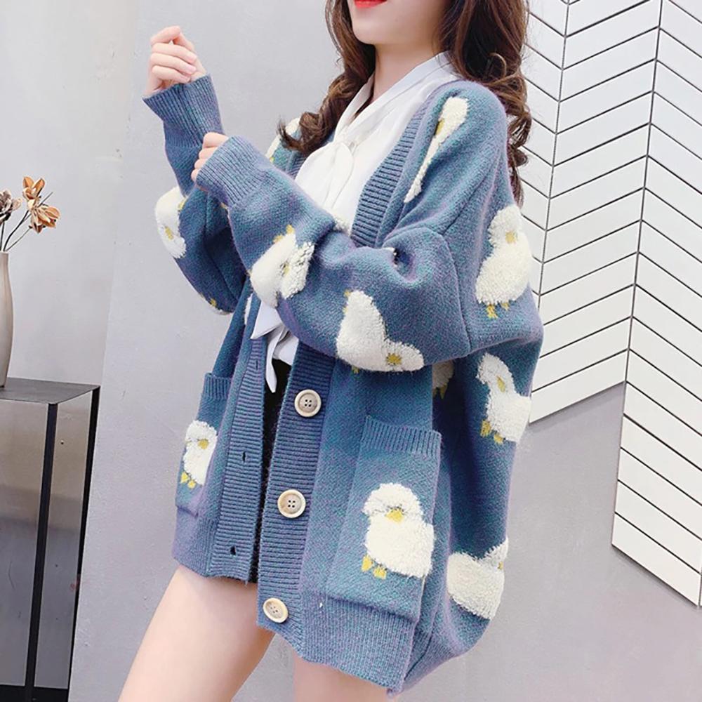 Fluffy Sheep Loose Knit Cardigan Sweater 3