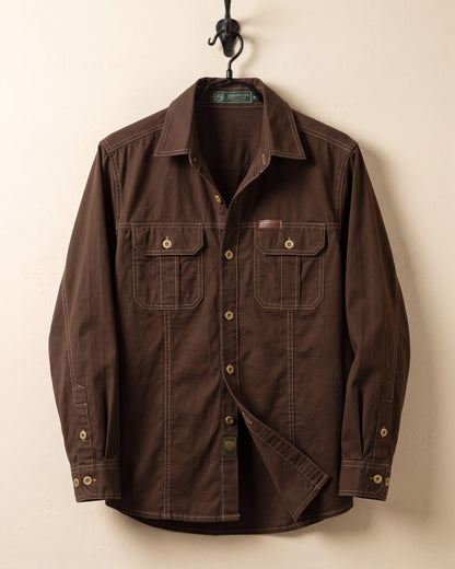 Men's Woven Cotton Shirt - back view | Hensley London