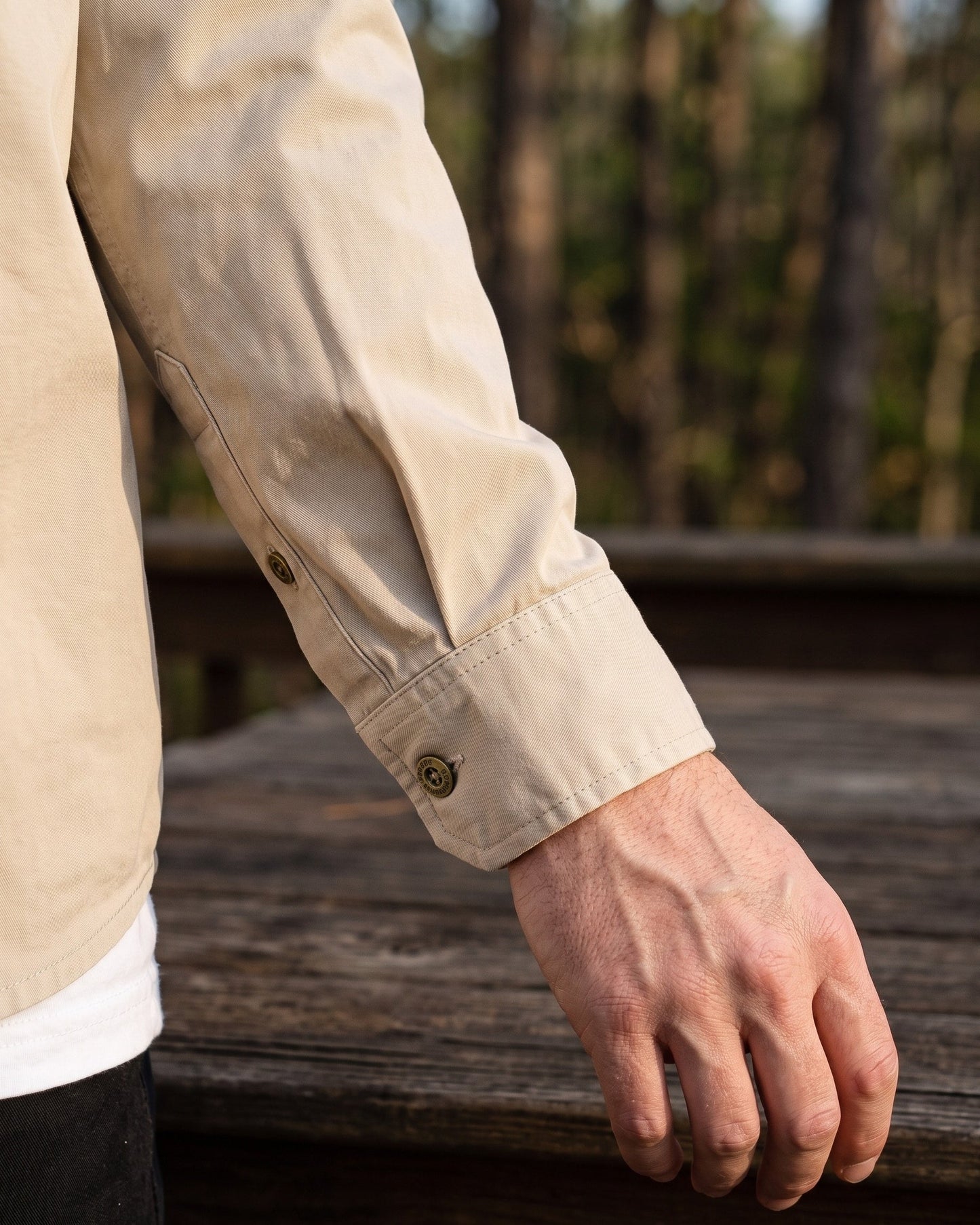 Men's Woven Cotton Shirt - lifestyle view | Hensley London