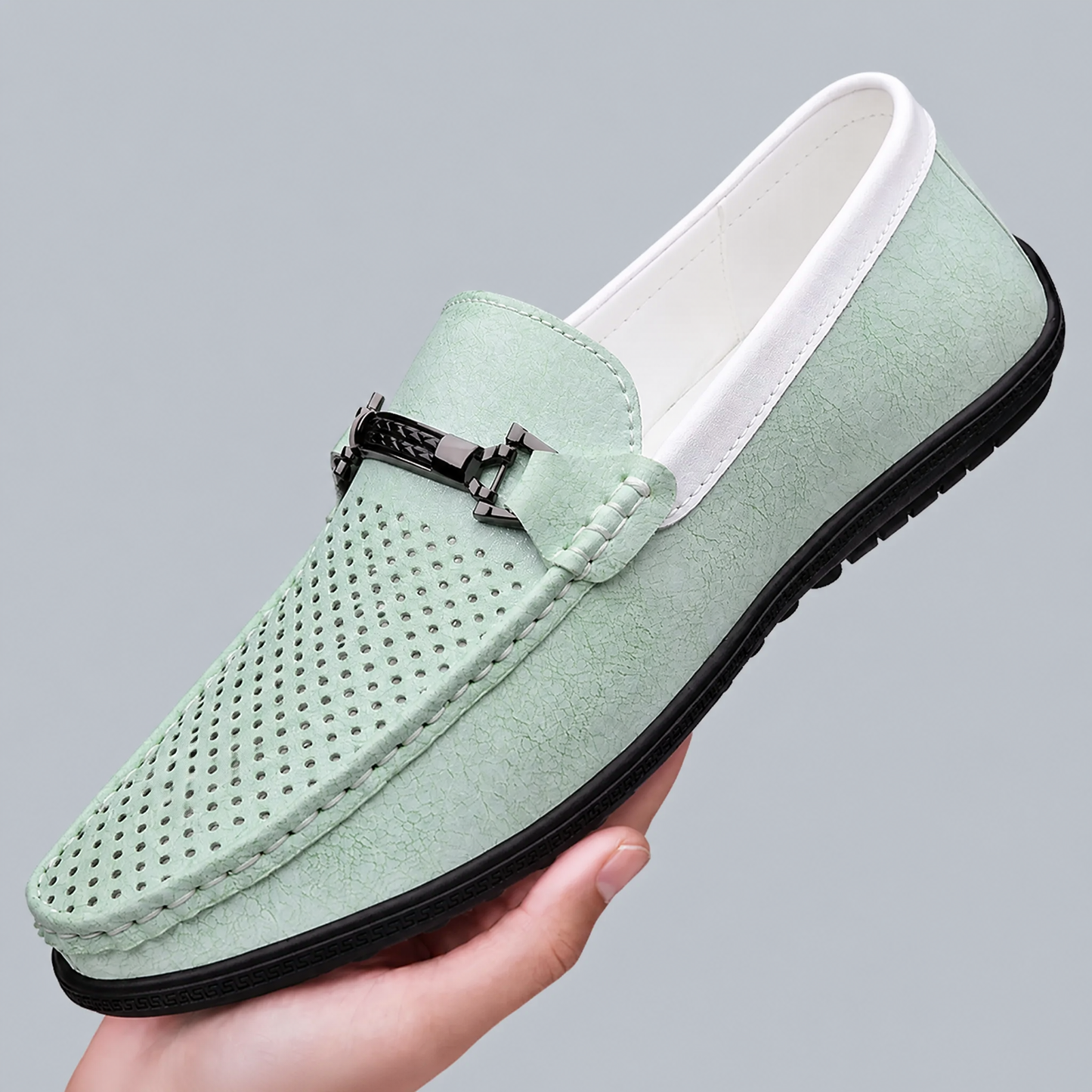 Men's Italian Leather Bit Loafers – product view | Hensley London