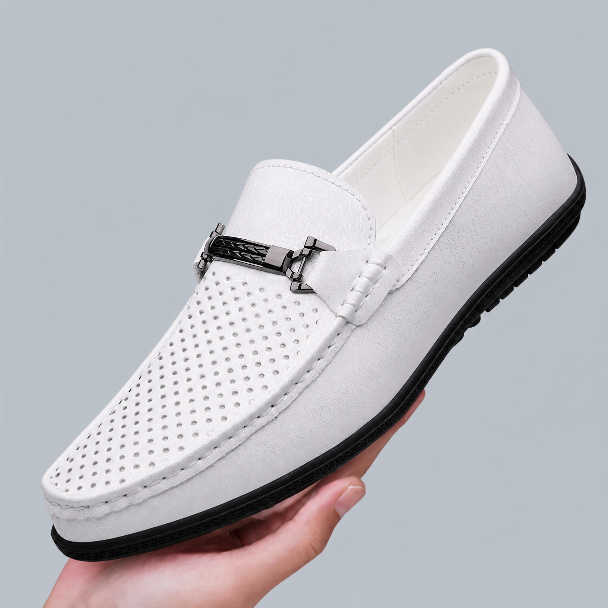 Men's Italian Leather Bit Loafers – product view | Hensley London