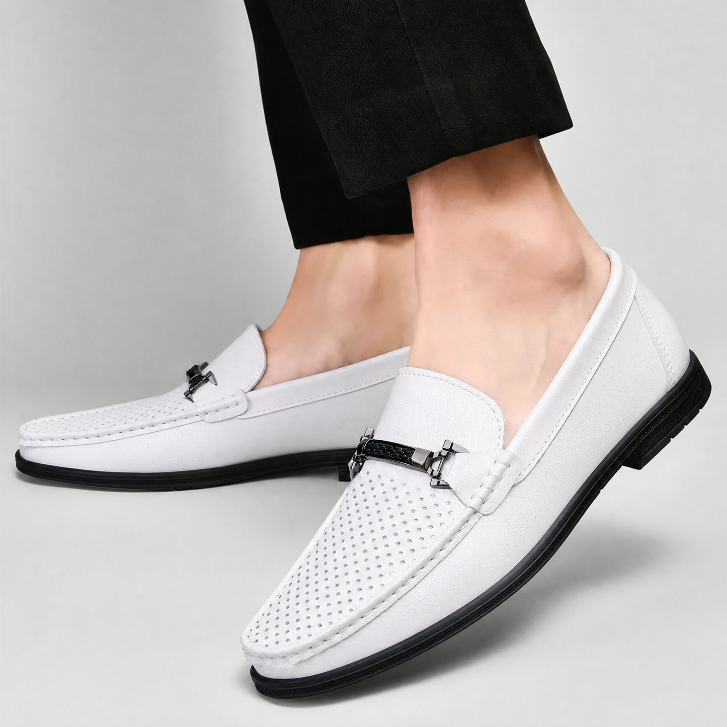Men's Italian Leather Bit Loafers – product view | Hensley London