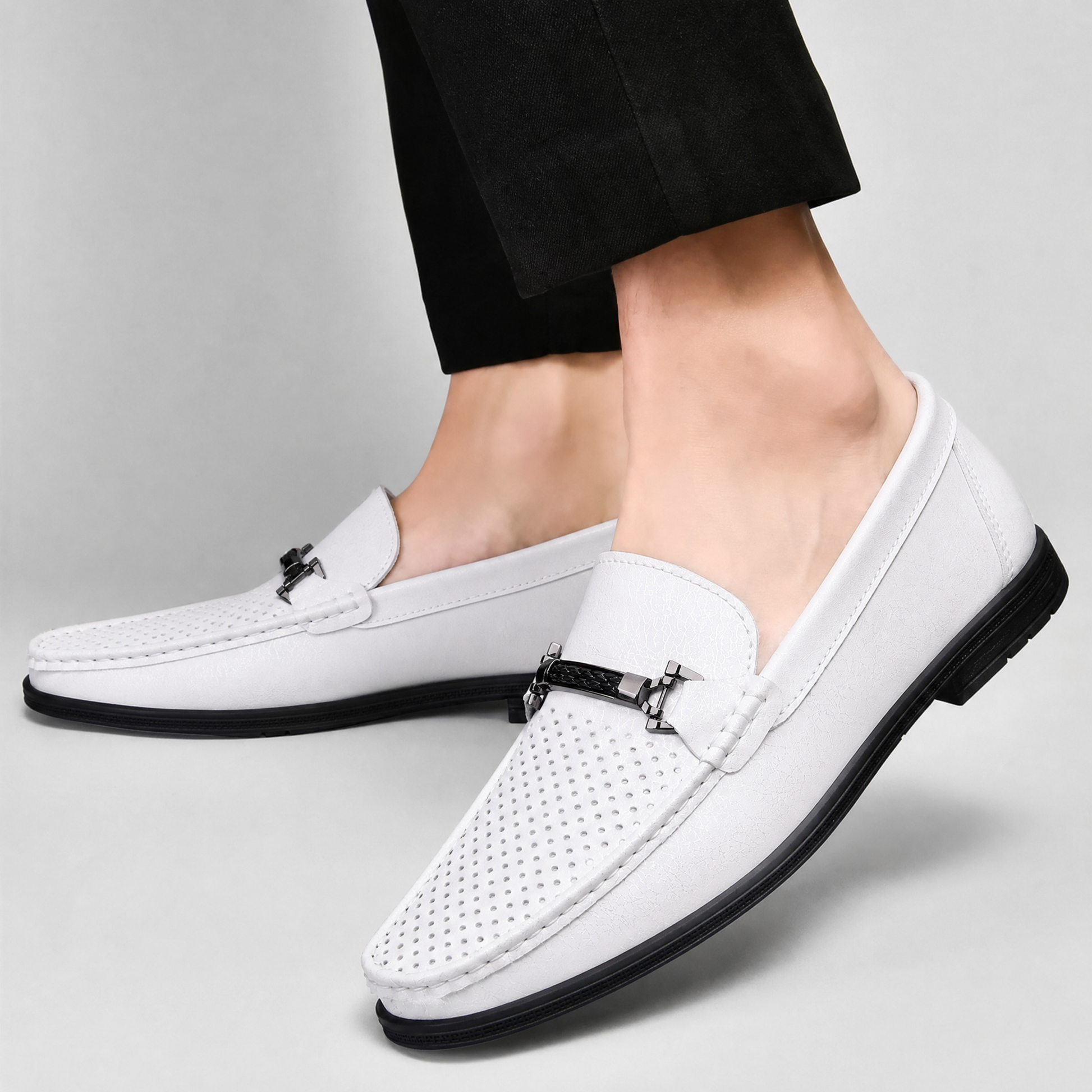 Men's Italian Leather Bit Loafers – product view | Hensley London