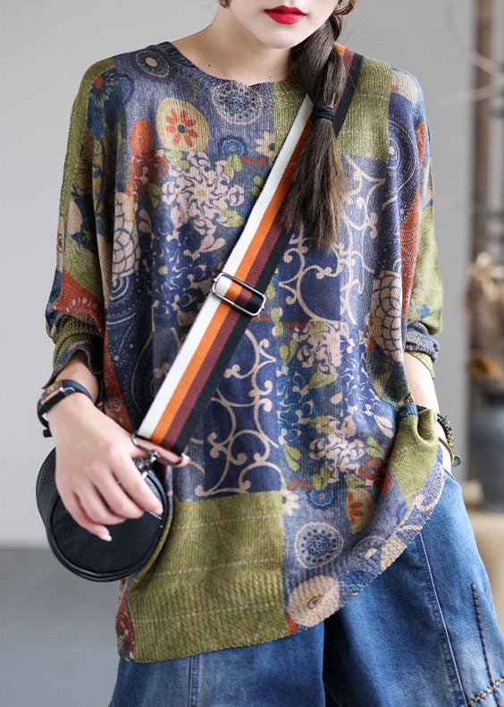 Women's Sweater French Blue Knit Loose Fit - 3