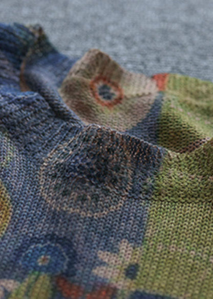 Women's Sweater French Blue Knit Loose Fit - 5