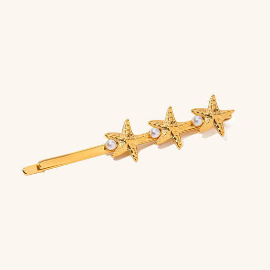 Freshwater Pearl Hair Pin with Starfish Design – Hypoallergenic, Waterproof, 60mm Length 0
