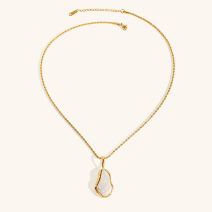 Freshwater Pearl Necklace for Women in Gold Setting – Waterproof, Hypoallergenic, 19-Inch Length, Elegant Coastal Jewelry 0
