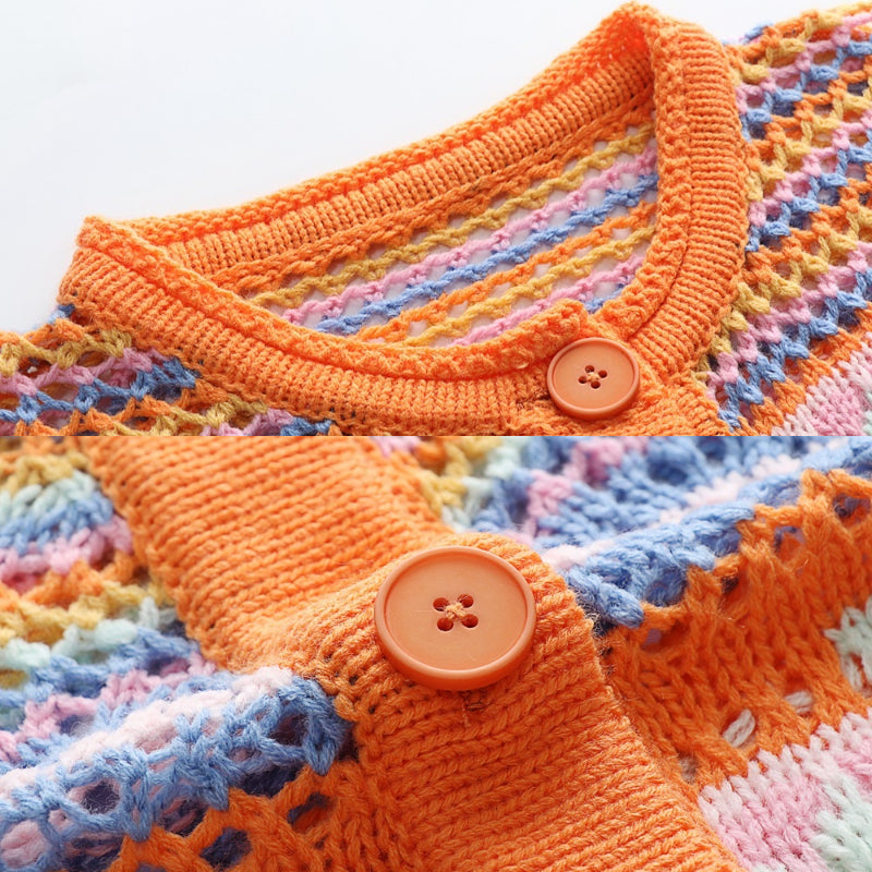 Fun Summer Crochet Style Hollow Out Long Sleeve Knit Cardigans 7