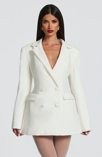 Women's Mini Dress Black Tailored Blazer Style - 10