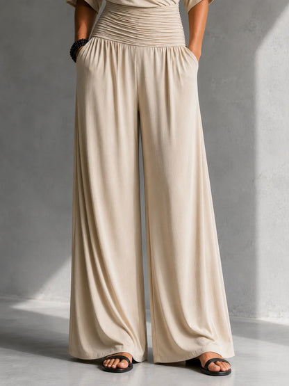 Women's Wrap-Front Wide-Leg Jumpsuit – Product view | Hensley London