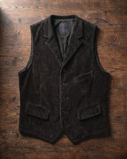 Men's Wide-Wale Corduroy Vest - detail view | Hensley London