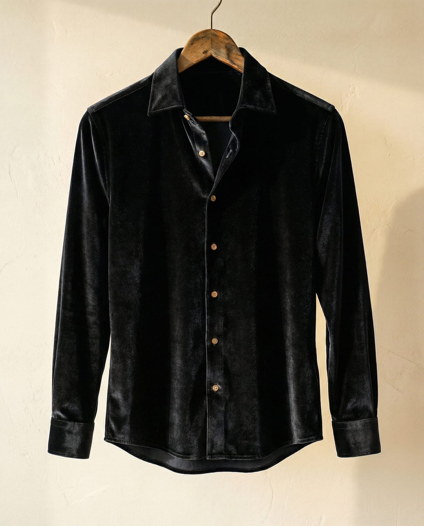Men's Cotton-Blend Button-Up Shirt in Blue – front view | Hensley London
